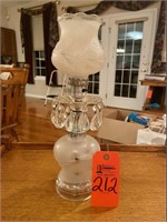 Vintage crystal prism hurricane lamp