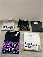 Set of 5 Assorted T-Shirts Size M and L