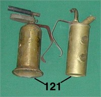 Pair of small brass alcohol torches