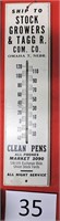 Stock Growers & TAgg R. Com Co. Wood Thermometer