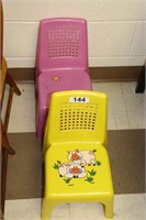 Pair of childrens plastic chairs