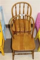 Pair of wooden childrens chairs