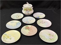 Lot of 8 Silesia Sm. Floral Painted Plates