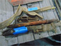 OLD PIPE WRENCH, DUAL CLAMP,  MISC