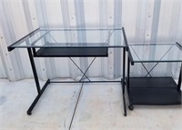 Glass Top Students Desk And Stand
