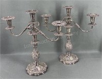 Nice Large Silverplate Candelabras