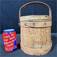 Antique Wooden Firkin Bucket