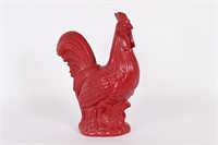 Vintage Red Cast Metal Chicken - 18" Tall