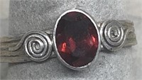 Silver ring 925 with Red stone