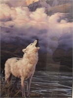 Howling wolf-Framed Print 35"x26" (PICKUP ONLY)