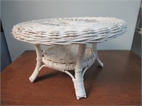 Small White Wicker Doll Table