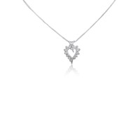 14K WHITE GOLD 1.00CT HEART SHAPE PENDANT