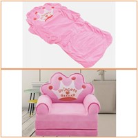 Foldable Kids Couch Cover - Pink Princess