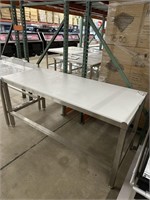 72 x 30 INCH SS WORK TABLE W/ POLYBOARD TOP