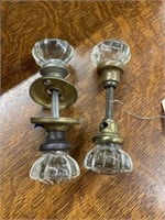 2 Glass Doorknob Sets