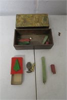 Box of Wax Sealing Items - Wax, Stamps, Etc