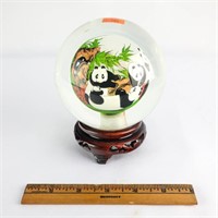 Interior Hand Feather Painted Panda Paperweight