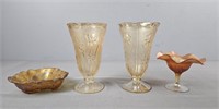 4 Pc Vintage Glass Vases/bowls