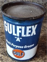 1940s Gulflex "A" Gulf Grease Can FULL!