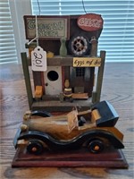 Wood Bird House & Wood Car