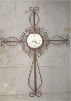 Metal Decor cross clock