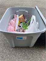 18 Gal Tote w/ Lid Full of Easter Decorations