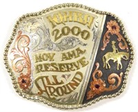 WESTERN RODEO BELT BUCKLE 2000 IQHBA ALL AROUND