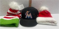 Signed Miami Marlins hat and 2 random