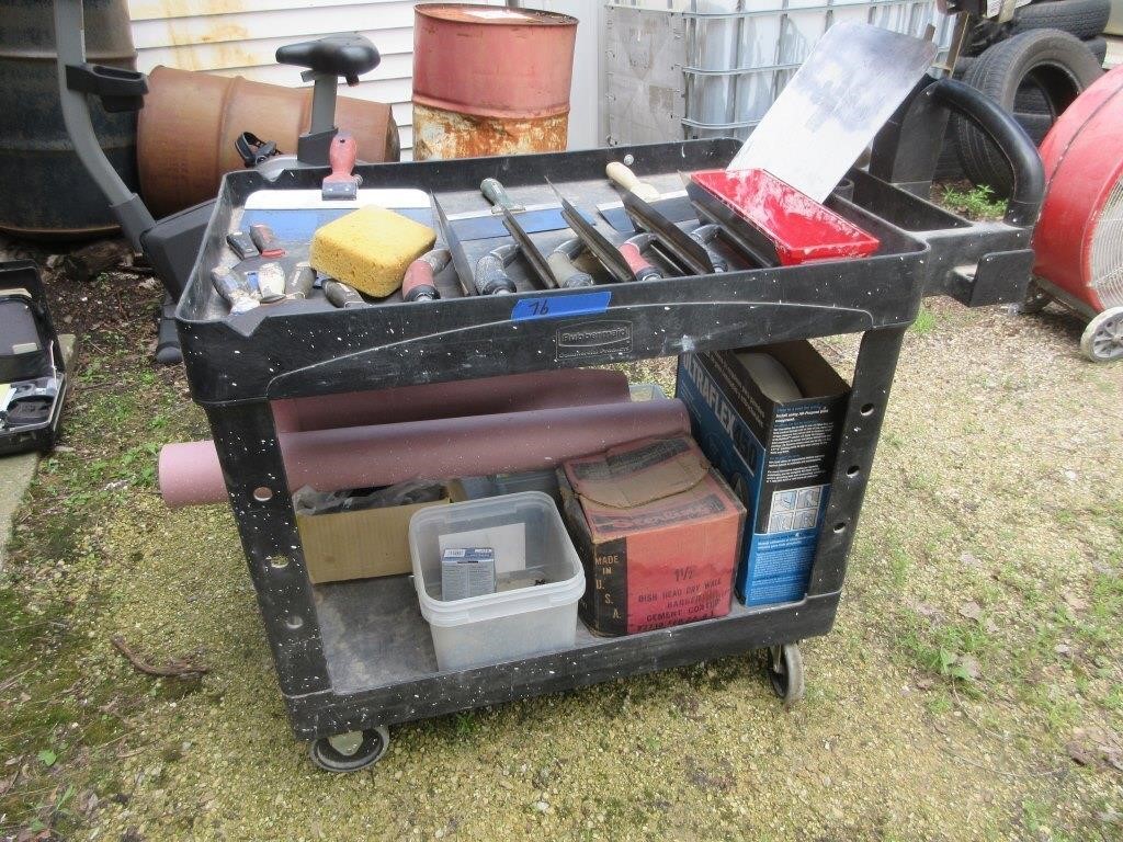 Drywall Supplies & Rubbermaid Service Cart