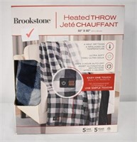 BROOKSTONE HEATED THROW - 50 x 60" BLUE PLAID