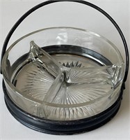 Vintage Clear Glass Ashtray/Divided Dish