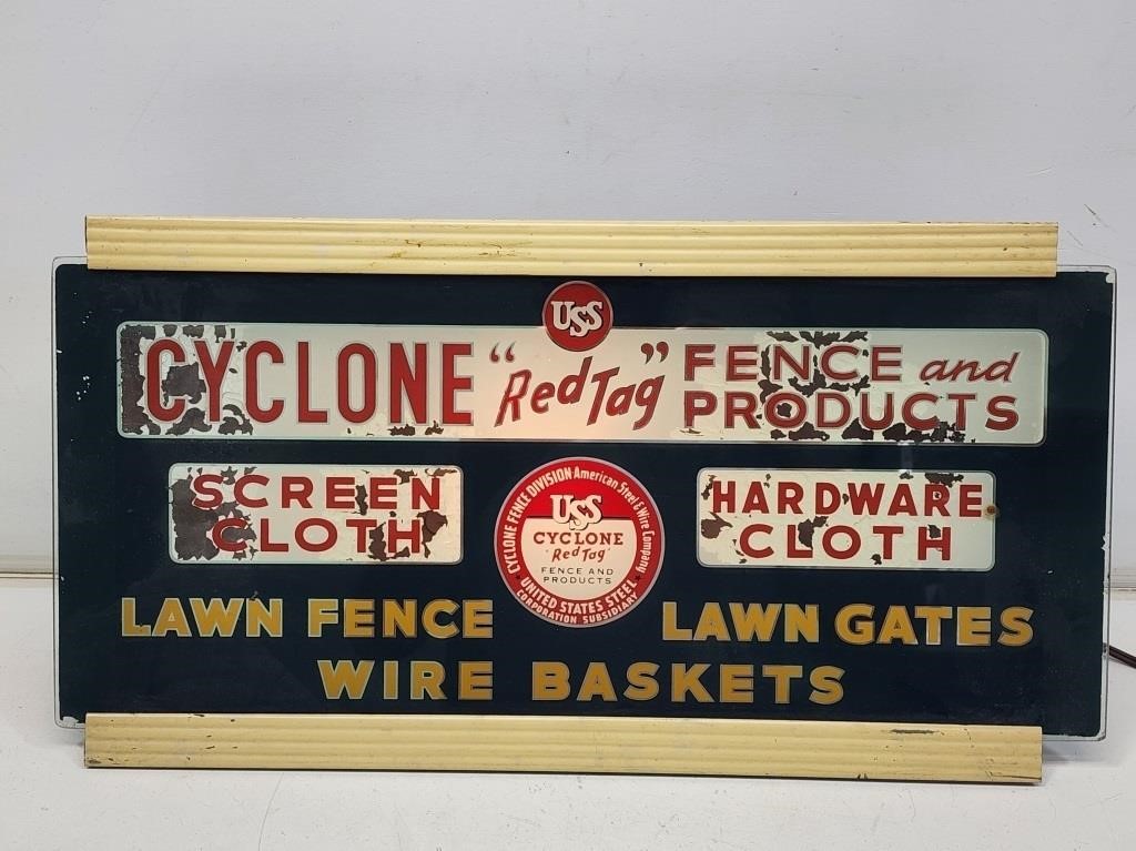 USS Cyclone "Red Tag" Fence Light-Up Sign