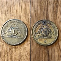(2) AA Recovery Token Medals