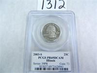 TEN (10) 2003-S Illinois Quarter PCGS Graded PR69