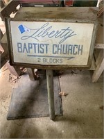 Vintage Church Sign in Metal Frame