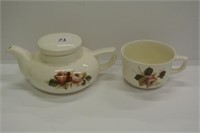 Unsigned Vintage Tea Pot & Cup For One