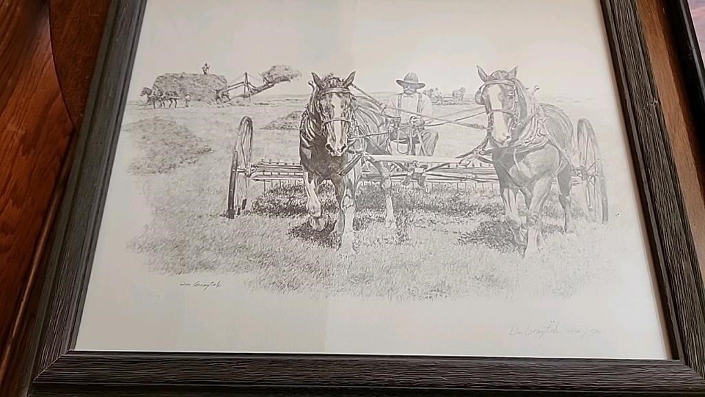 Farming scene number to 500 framed