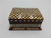 Egyptian Mother Of Pearl Inlay Trinket Box