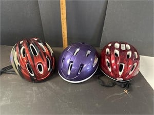 3 Bicycle helmets- see pictures