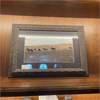 Framed Photograph of Horses