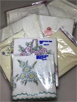 Vintage  Embroidered & Crocheted Linens. Clean