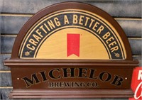 Michelob brewing co wooden sign 21"x15”