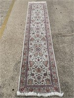 Fine High-End Hand-Knotted Soft Pink Runner Rug