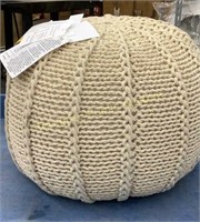 Cream Round Le Pouf 16” x 16” x 12”H