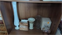 Shelf of vases