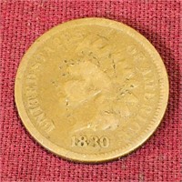 1880 United States Indian Head Penny Coin