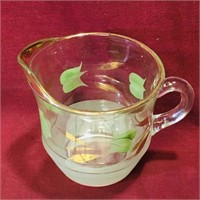 Painted Glass Creamer (Vintage) (3 1/4" Tall)