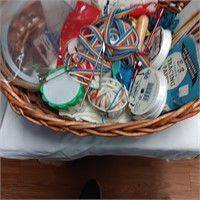 Basket of Crochet & Cross Stitch Items
