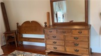 Full Size Vintage Drexel  Pine Bedroom Suit