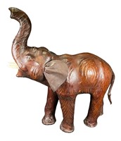Leather wrapped Elephant Figure